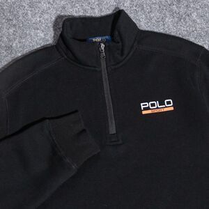 Polo Ralph Lauren Sport 1/4 Quarter Zip Pullover Sweatshirt Black Youth XL 18-20